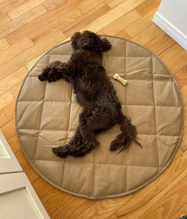 DOG TRAVEL BED | 35'' |  Tan + Gray