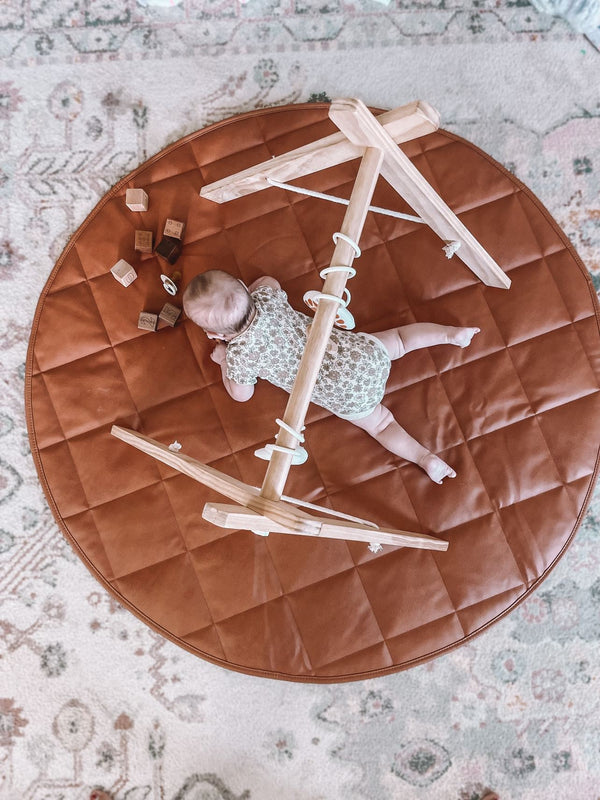 QUILTED VEGAN LEATHER | 47" | PUMPKIN + CREAM