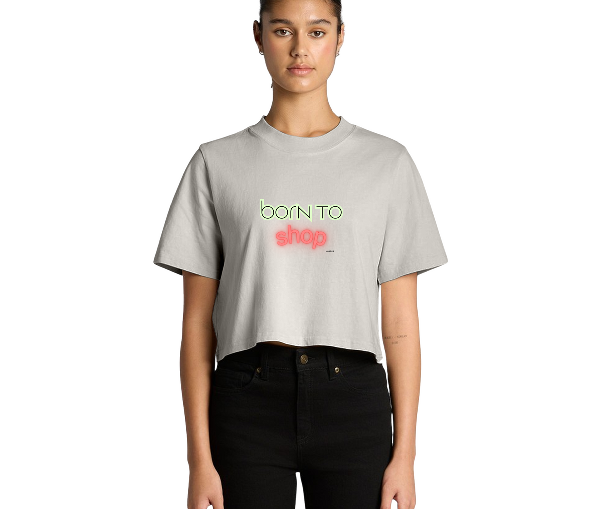Born to Shop'' Crop Top – Uniklook