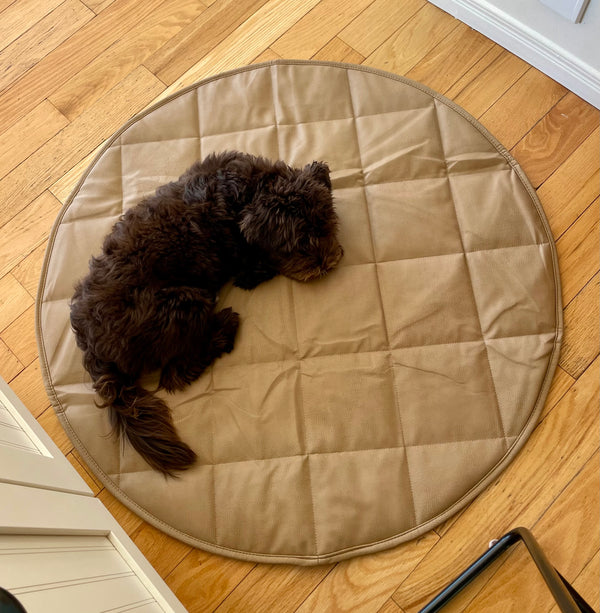DOG TRAVEL BED | 35'' |  Tan + Gray