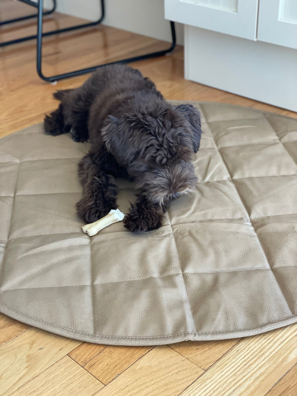 DOG TRAVEL BED | 35'' |  Tan + Gray