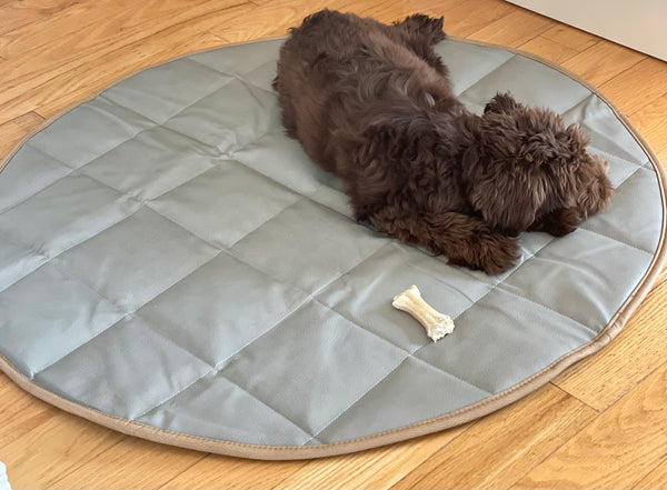 DOG TRAVEL BED | 35'' |  Tan + Gray