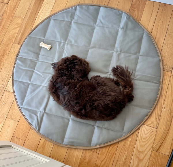 DOG TRAVEL BED | 35'' |  Tan + Gray