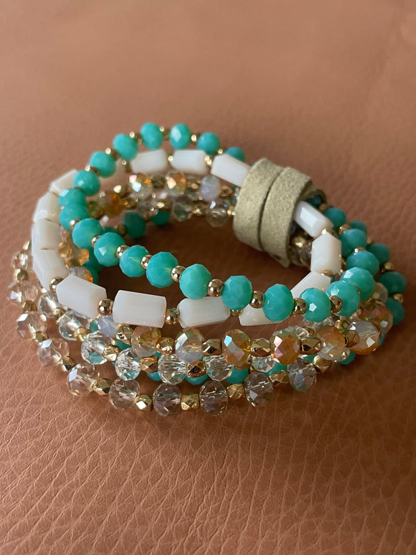 Turquoise | Glass beads | Stretch Bracelet