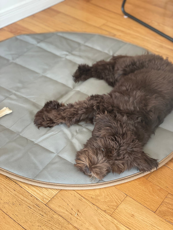 DOG TRAVEL BED | 35'' |  Tan + Gray