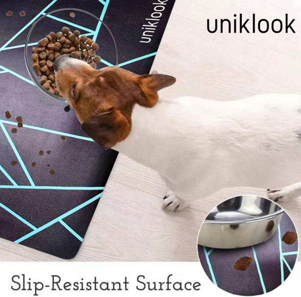 Pet food mat | avant-garde teal