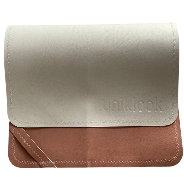 Leather pet food mat | 22"x14" | Ivory, terra