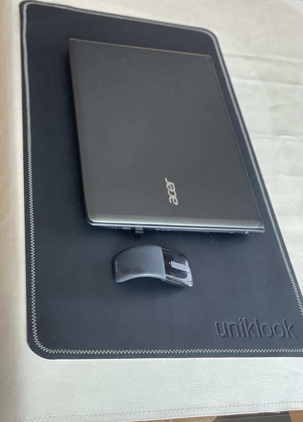 DESK MAT | 16"X30" | BLACK + OFF WHITE