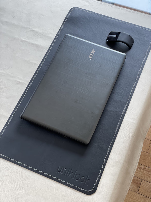 DESK MAT | 16"X30" | BLACK + OFF WHITE