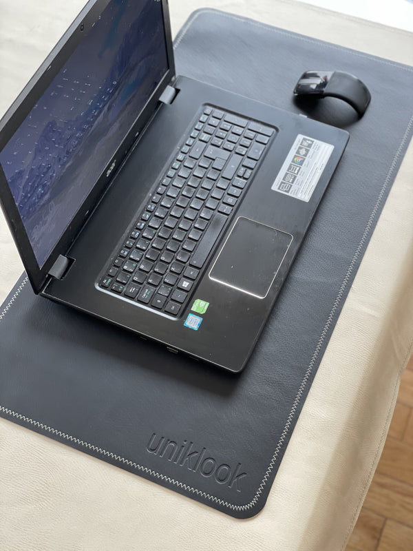 DESK MAT | 16"X30" | BLACK + OFF WHITE