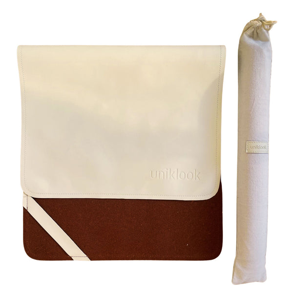 Leather pet food mat | 30"x16" | Cream