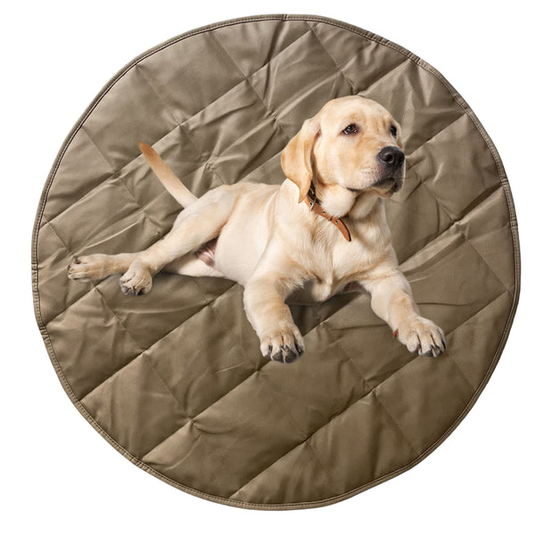 DOG TRAVEL BED | 35'' |  Tan + Gray