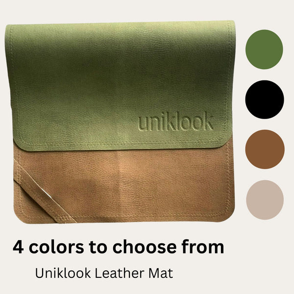 Mini tapis en cuir végétalien Vert + Tan