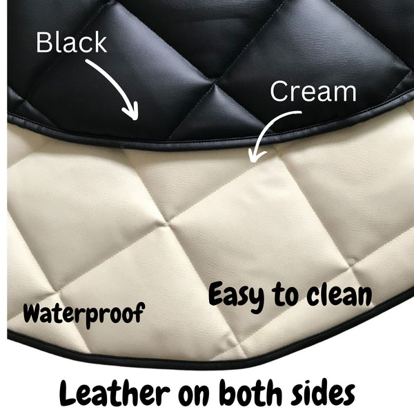 QUILTED FLOOR MAT | 35" | BLACK + CREAM