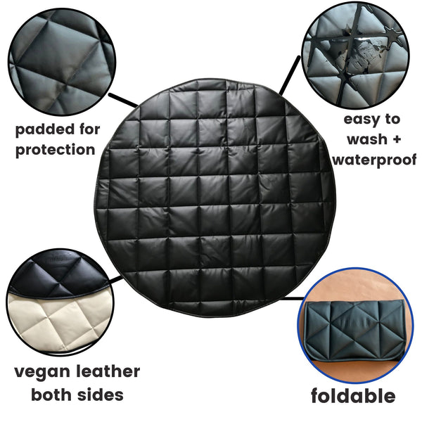 TRAVEL DOG BED | 47" | BLack +Cream