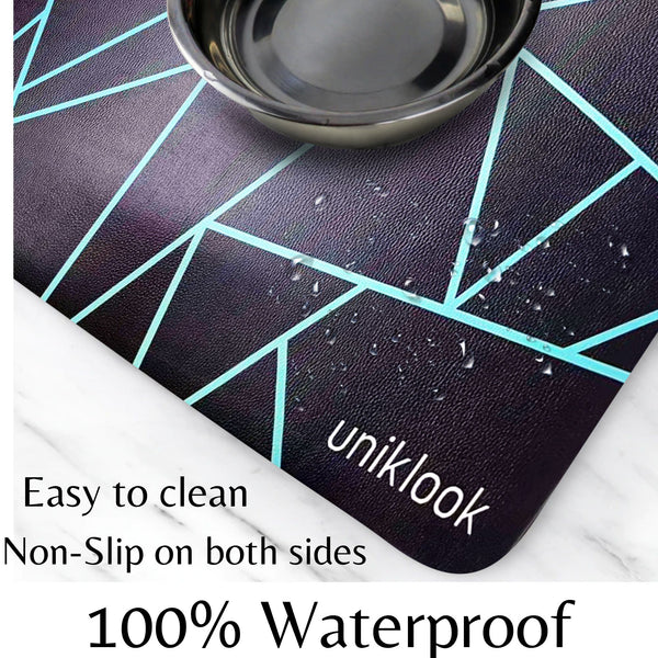 Pet food mat | avant-garde teal