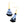 Load image into Gallery viewer, Blue + Black Feather Gold Drop Earrings