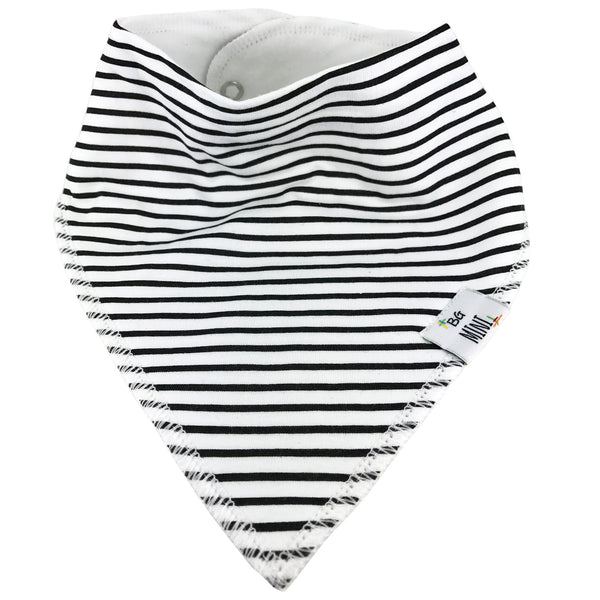 black white lines organic cotton bibs unisexe