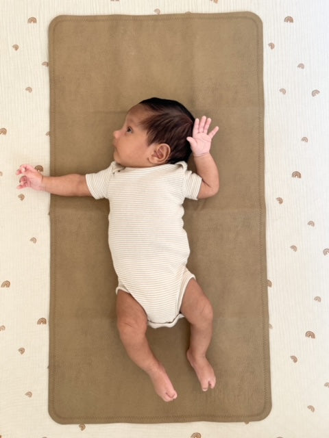 Mini tapis en cuir végétalien Vert + Tan