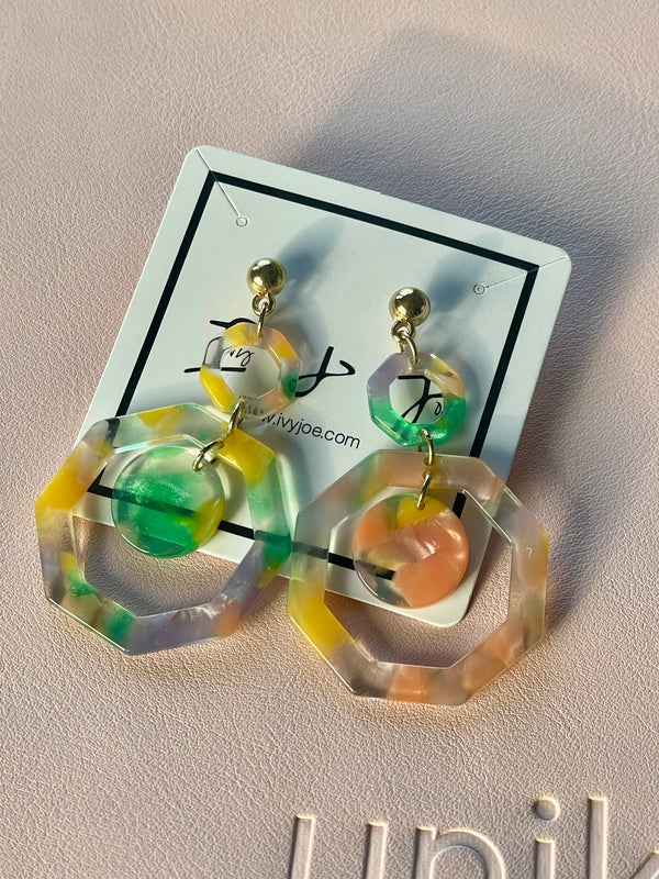 Colorful Acrylic Statement Earrings