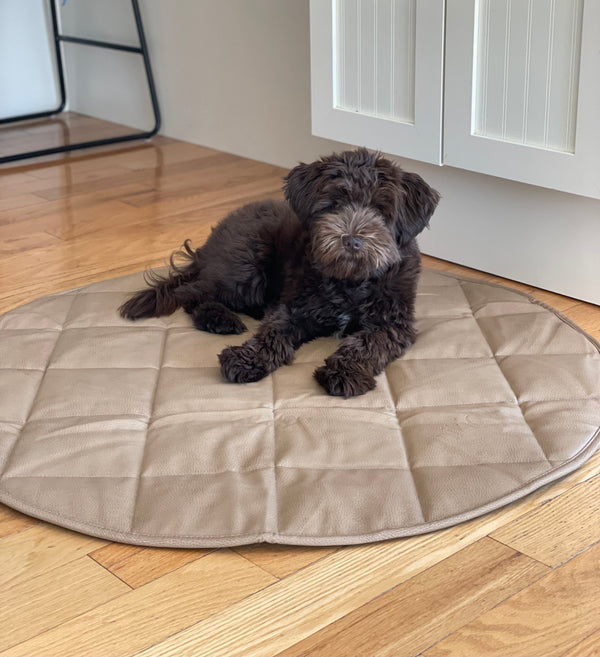 DOG TRAVEL BED | 35'' |  Tan + Gray