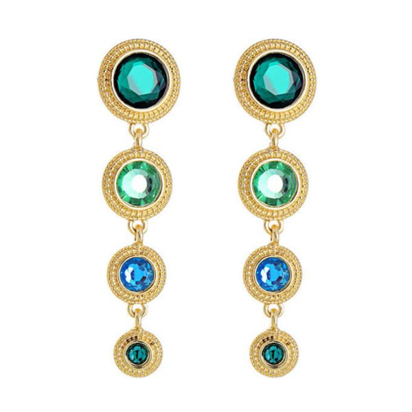 Blue & Green Chandelier Earrings