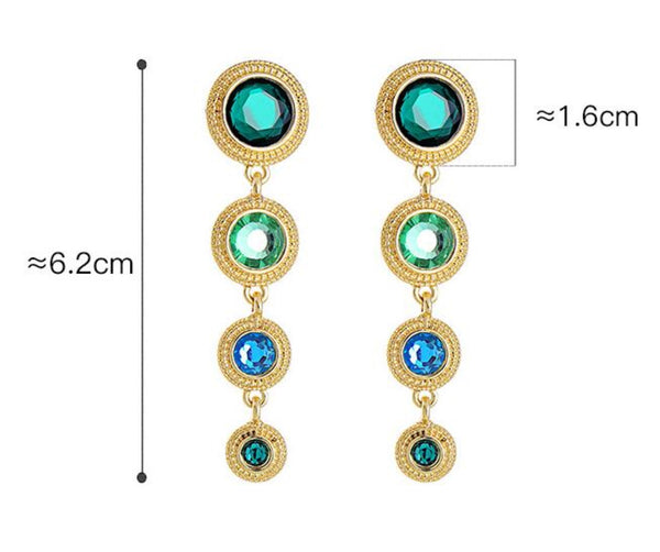 Blue & Green Chandelier Earrings
