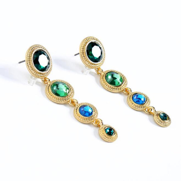 Blue & Green Chandelier Earrings