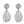 Load image into Gallery viewer, Pair of silver earrings with crystal embellishments on a white background
