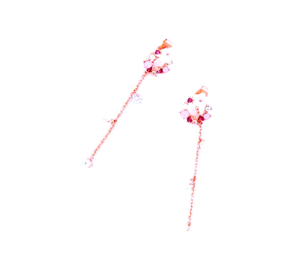 Floral Chic Rose Gold Ear Jacket Earrings