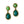 Load image into Gallery viewer, Pair of earrings with green gemstones on a light gray background
