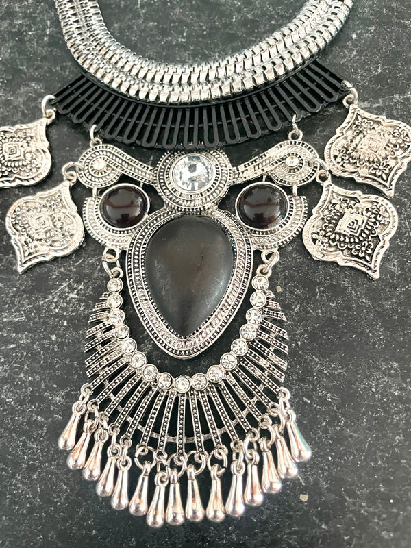 Onyx Boho Statement Bib Necklace
