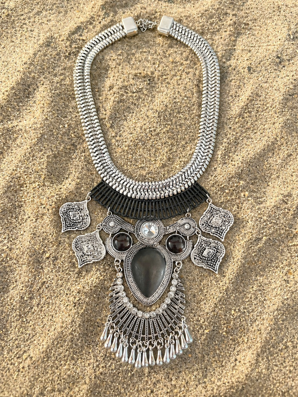Onyx Boho Statement Bib Necklace