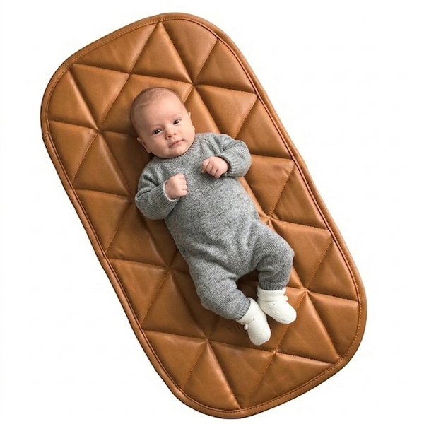 Padded Vegan Leather Mat — Amber