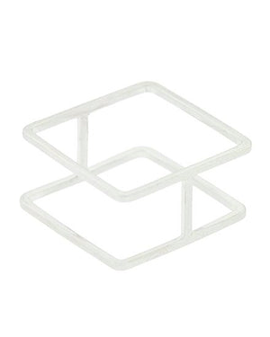 White rectangular plastic component on a white background