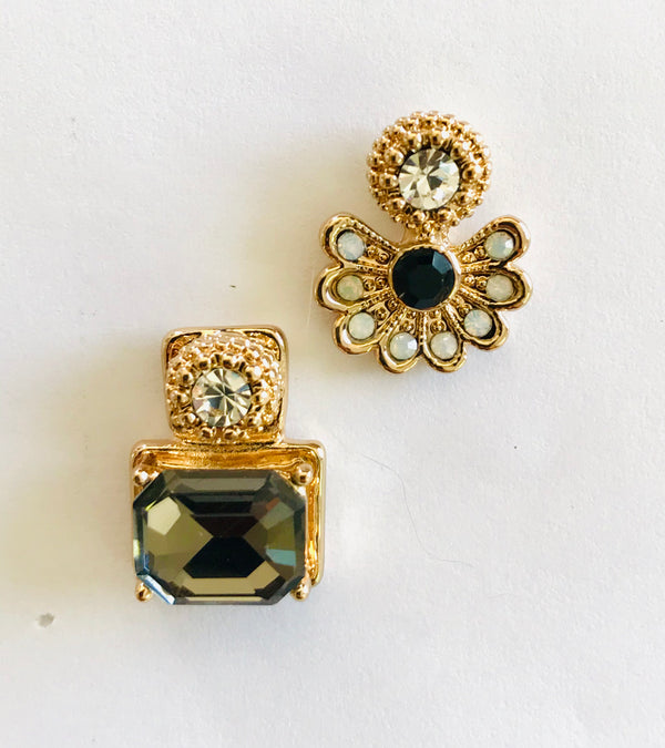 Mixed match elegant stud earrings