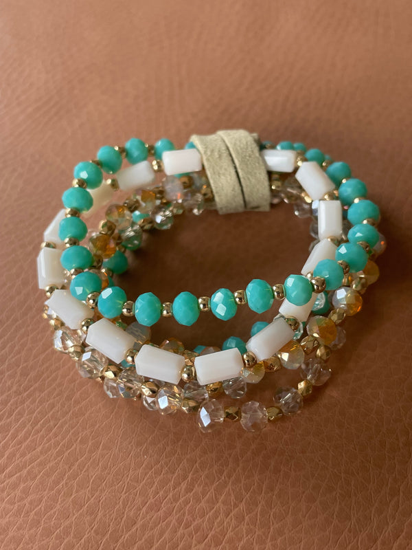 Turquoise | Glass beads | Stretch Bracelet