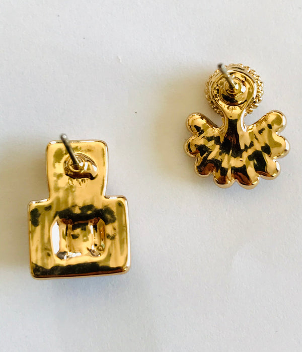 Mixed match elegant stud earrings