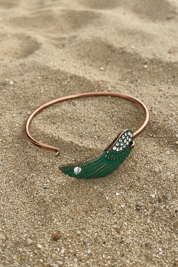 Angel Wings Cuff Bracelet — Patina