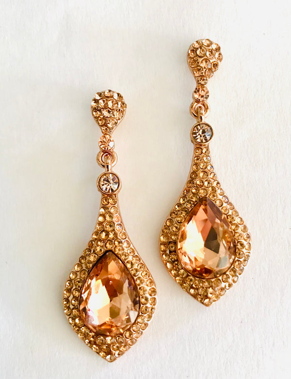 Rose gold chandeliers earrings
