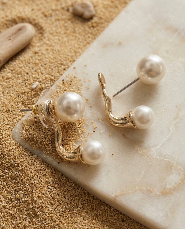 Two Pearl Jacket Earrings