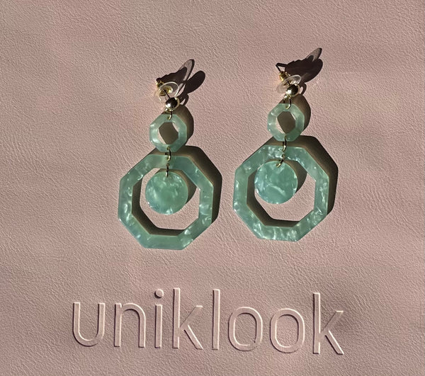 Mint Acrylic Statement Earrings