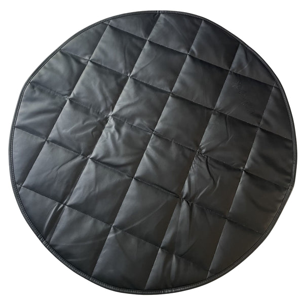 QUILTED FLOOR MAT | 35" | BLACK + CREAM