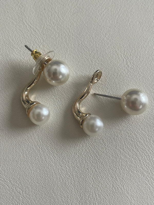 Two Pearl Jacket Earrings