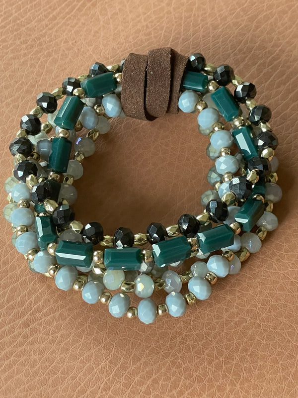 Green | Glass beads | Stretch Bracelet