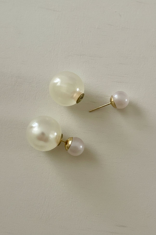 Cream translucent Double Sided Earrings