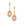 Load image into Gallery viewer, Rose gold earrings with orange teardrop-shaped gemstones on a white background
