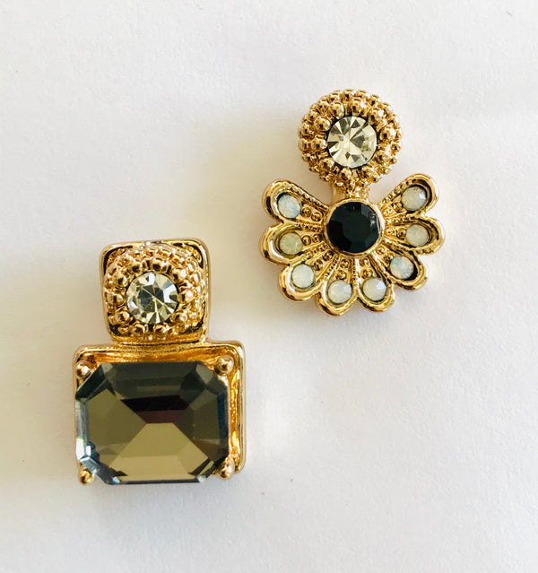 Mixed match elegant stud earrings