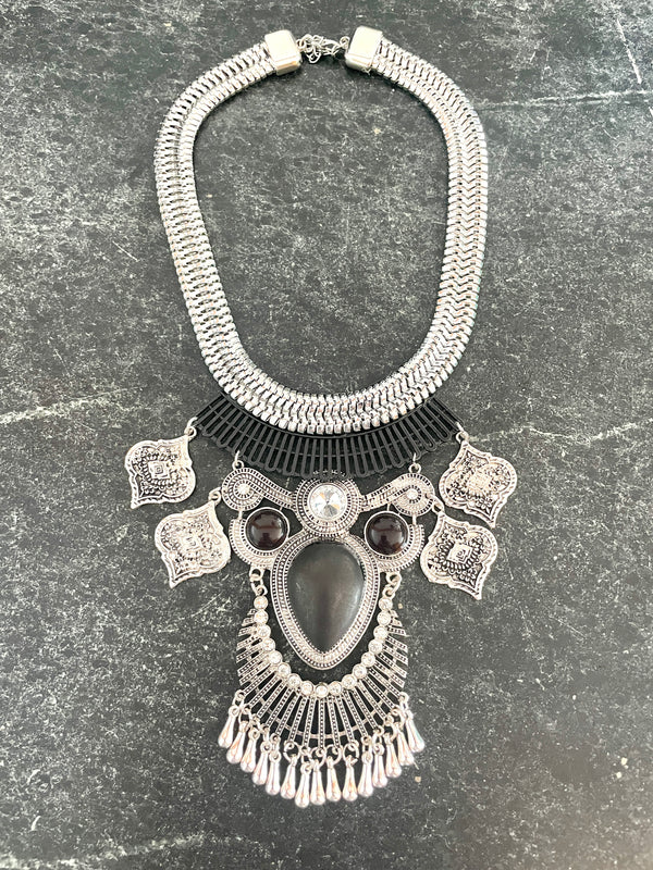 Onyx Boho Statement Bib Necklace