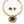 Load image into Gallery viewer, Gold-tone jewelry set featuring a chunky beaded collar necklace with a large crescent-shaped pendant and matching crescent drop earrings, each with a round reddish-brown cabochon stone, shown on a white background.
